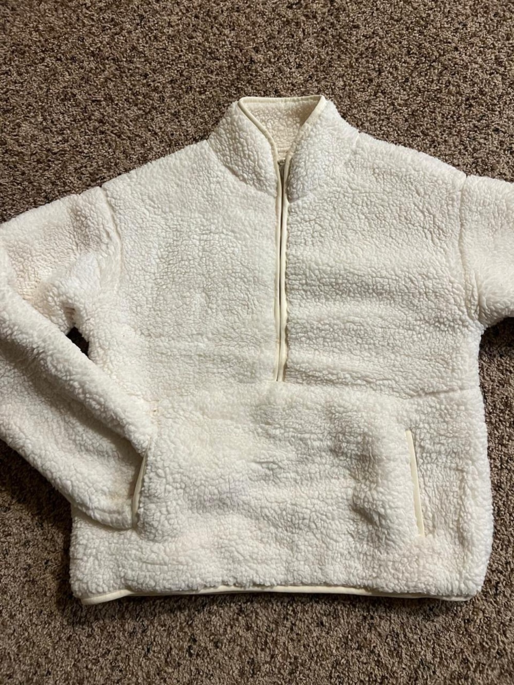 Sundance Cream Sherpa Half-Zip Pullover